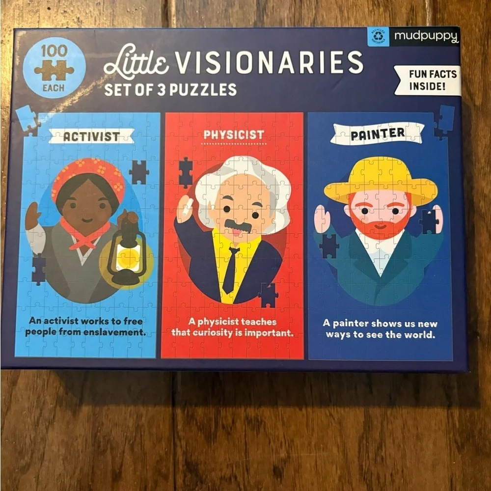 Little Visionaries Kids Puzzle Set - 3 Total Puzzles 100 pieces